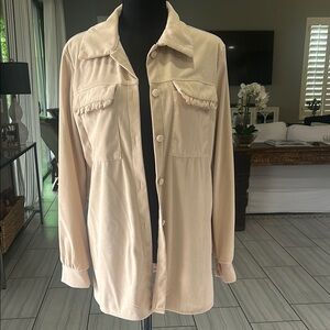 SHEIN Cream Button Down Shirt